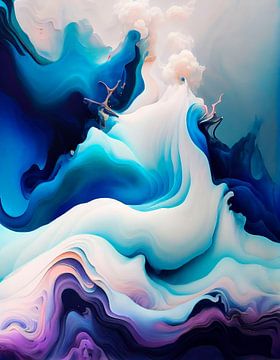 Abstract werk met kleurrijke organische vormen van Maarten Knops