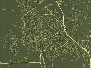 Carte de Bussum en or vert sur Map Art Studio
