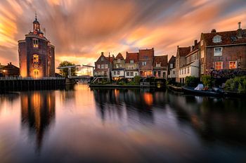 Frühlings-Sonnenuntergang in Enkhuizen