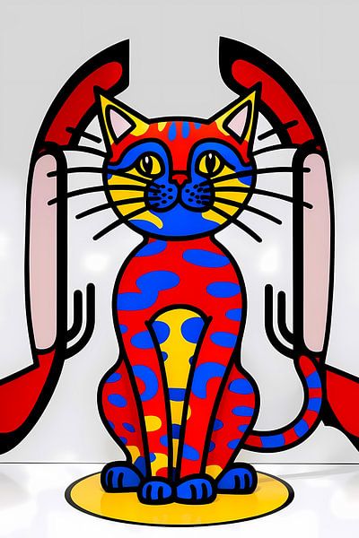 Verspielte bunte Katze in Pop Art von Imperial Art House