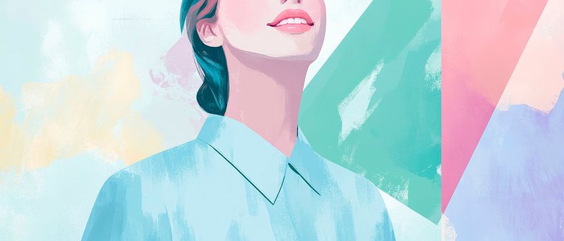 Woman with soft colours - Abstract art by Poster Art Shop