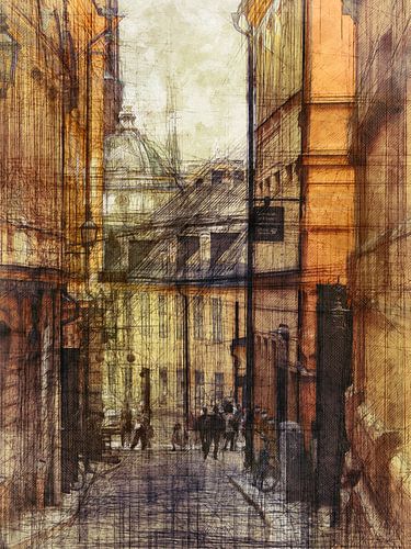 Stockholm the old city with dome