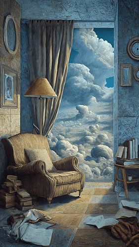 Droomlandschap in vintage stijl