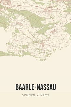 Vintage landkaart van Baarle-Nassau (Noord-Brabant) van Rezona