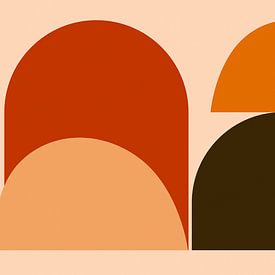 Warm Vintage Arch Abstraction Mid-Century Modern Bauhaus by Mad Dog Art