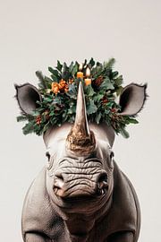 Rhinoceros wreath by Poster Art Shop