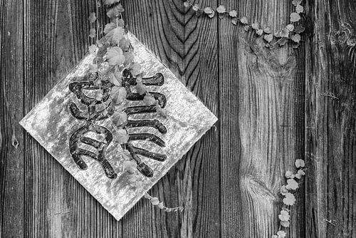 Koreaans teken op houten deur Zuid-Korea