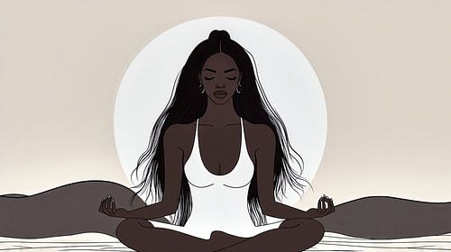 Mediterende vrouw in stilte