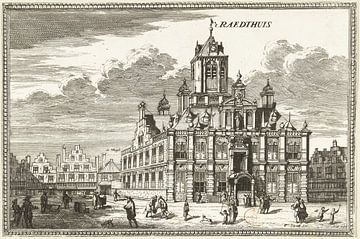 Coenraet Decker, Ansicht des Rathauses von Delft, 1678 - 1703