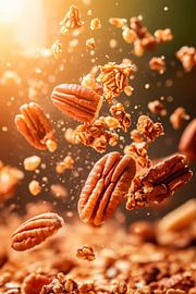 Nut variety in a river - caramelised pecan by Poster Art Shop