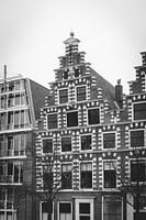 Zwart wit foto van een grachtenpand in Haarlem | Fine art foto print | Nederland, Europa