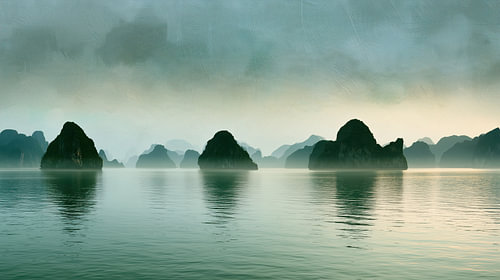 Halong Bay, Vietnam: abstract panorama