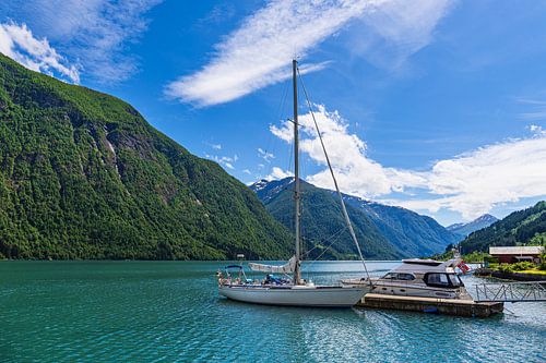 View over the Fjærlandsfjord in Norway