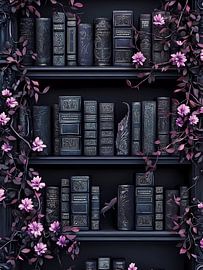 Library in Black and purple by haroulita