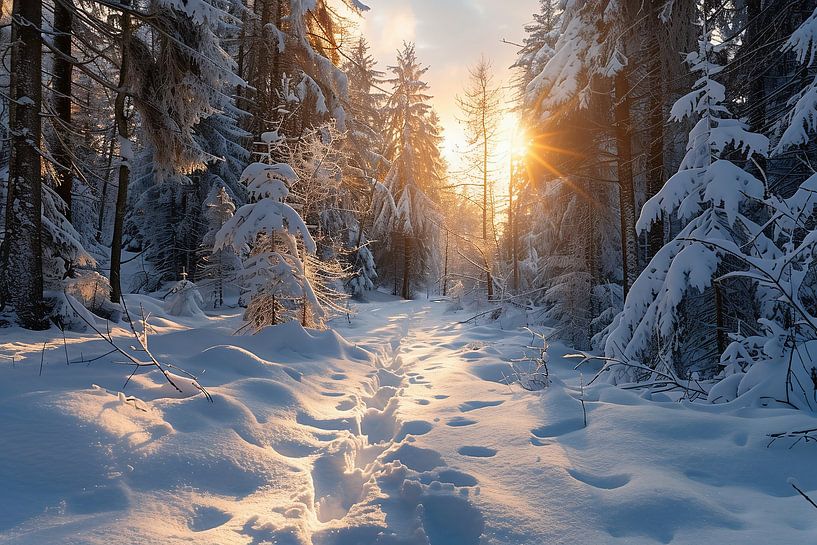 Frostiger Morgen erwacht von fernlichtsicht