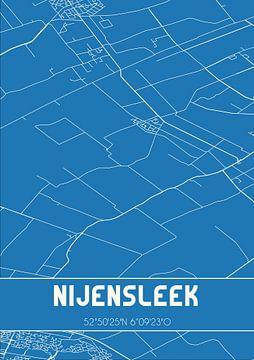 Blaupause | Karte | Nijensleek (Drenthe) von Rezona