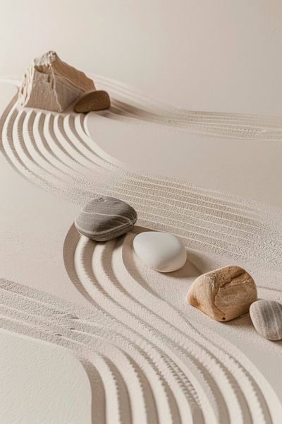 Harmonie des pierres dans le sable par Poster Art Shop