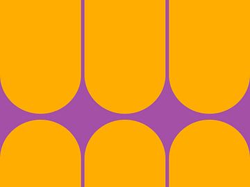 Abstracte moderne geometrie in neonkleuren III van Mad Dog Art