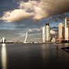 Rotterdam skyline - beam of light by Wouter Degen