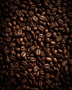 Dark coffee beans from above by Studio XII