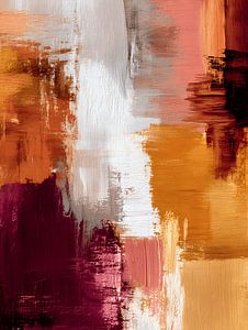 Abstrait Rouge Orange et Blanc
