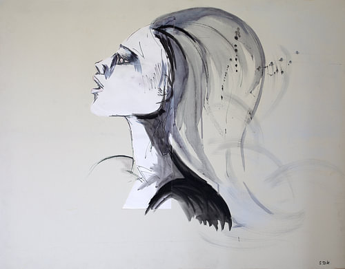 Kunstwerk eines Frauenkopfes