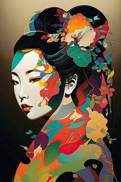 Geisha im Farbrausch: Ein Porträt der japanischen Schönheit van Peter Balan