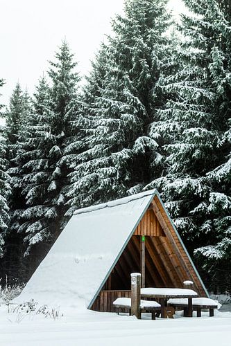 Prachtig winterlandschap op de hoogten van het Thüringer Wald