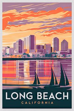 Long Beach, Californië van Poster Art Shop