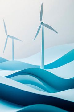 Windenergie en zachte golfvormen van Poster Art Shop