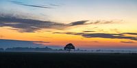 Zonsopgang bij Minnertsga op het Friese platteland