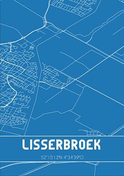 Blaupause | Karte | Lisserbroek (Nordholland) von Rezona