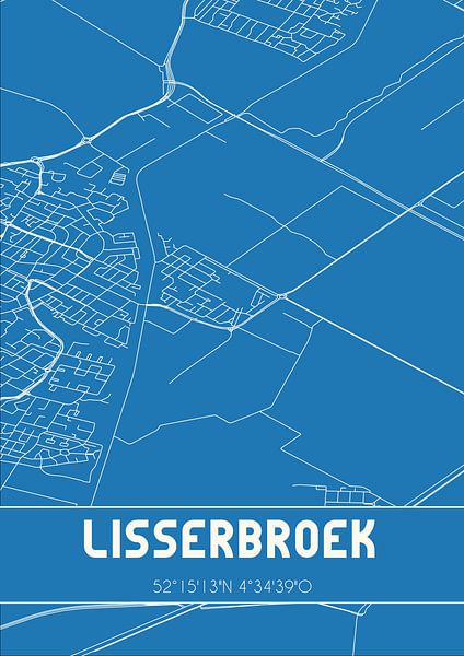 Blueprint | Map | Lisserbroek (North Holland) by Prints of Place