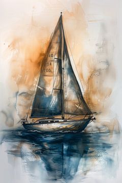 Sailboat abstract by Bert Nijholt