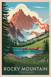 Montagnes Rocheuses, Colorado Vintage Travel Poster sur Poster Art Shop