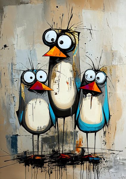 Familie Vogel von Blickfänger Gemälde