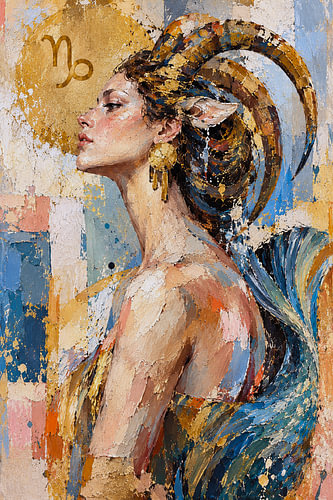 Capricorn Painting – Zodiac Sign Astrology Art