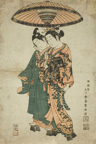 Ishikawa Toyonobu - De acteurs Sanogawa Ichimatsu I en Segawa...