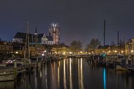 Grote Kerk und Nieuwe Haven in Dordrecht am Abend von Tux Photography Miniaturansicht