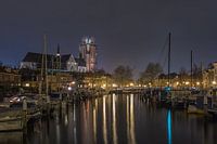 Historical Dordrecht at Night - Nieuwe Haven and Grote Kerk