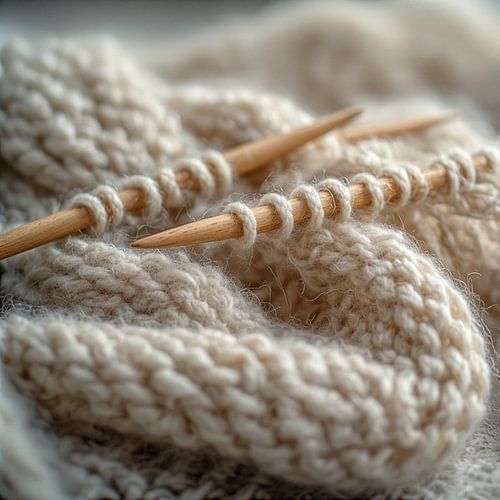 A still life of a woollen knitted piece.