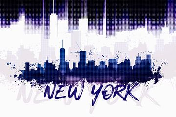 Graphic Art NYC Skyline II | lila   von Melanie Viola