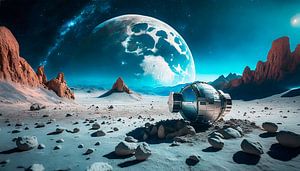 Ruimteschip op een planeet van Mustafa Kurnaz