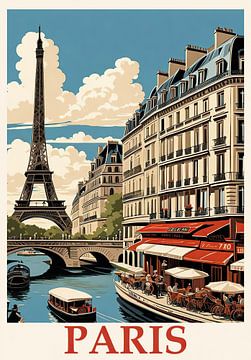 Travel Poster Paris, Frankreich von Peter Balan