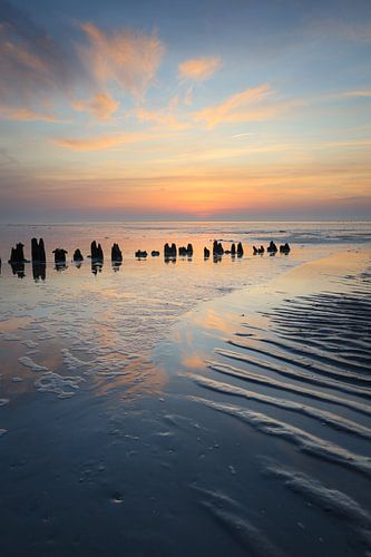 Zonsondergang aan de Waddenzee