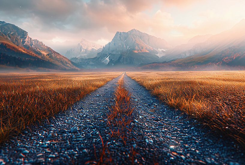 Verträumte Dolomitengipfel bei Sonnenuntergang von fernlichtsicht