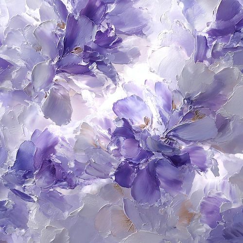 Bloesems in licht van lavendelstilte