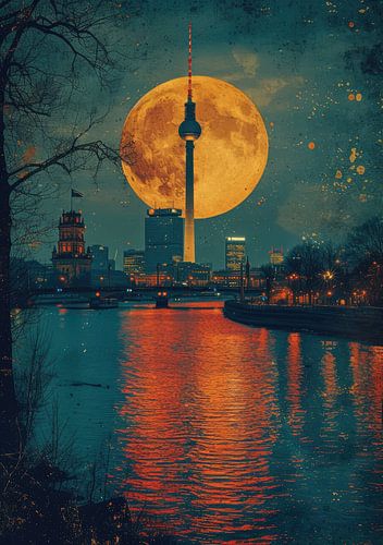 Berlin Skyline Poster Print