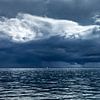 Zware stormlucht boven de Waddenzee van Hans Kwaspen