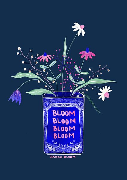 Illustration d'une fleur en boîte de conserve par Baroo Bloom
